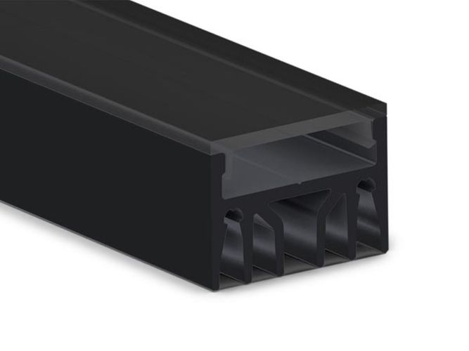 PREMIUM HIGH PERFORMANCE LED PROFILE - 2 m - BLACK AL-EPOXY-B2 5410329652210; 5410329652210
