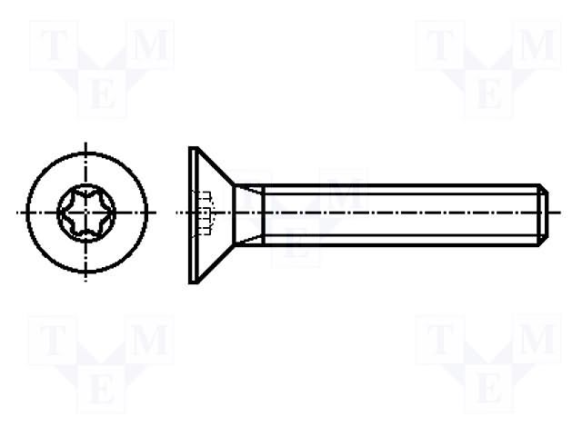 Screw; M3x12; 0.5; Head: countersunk; Torx®; TX10; steel; zinc BOSSARD B3X12/BN4851