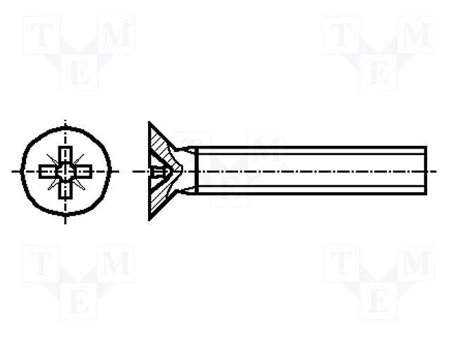 Screw; M4x10; 0.7; Head: countersunk; Pozidriv; PZ2; steel; zinc BOSSARD B4X10/BN3333