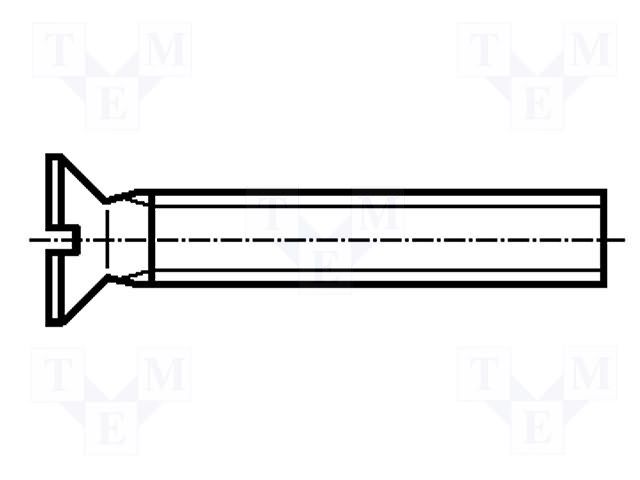 Screw; M6x12; 1; Head: countersunk; slotted; 1.6mm; DIN 963A BOSSARD B6X12/BN654