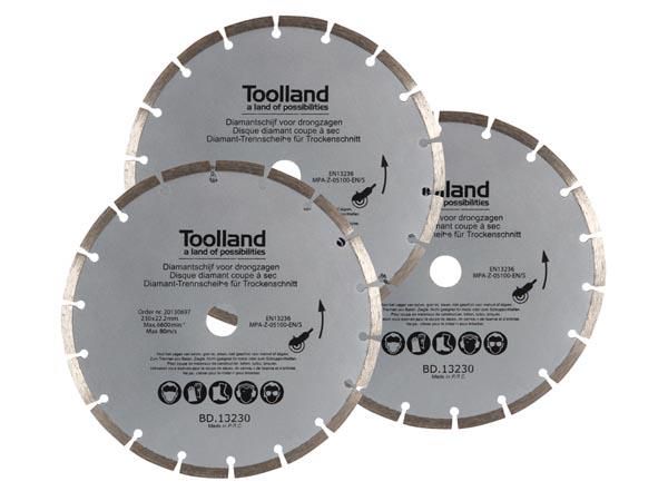 DIAMOND DISC SET - 230 mm - SEGMENTED - 3 pcs BD13230