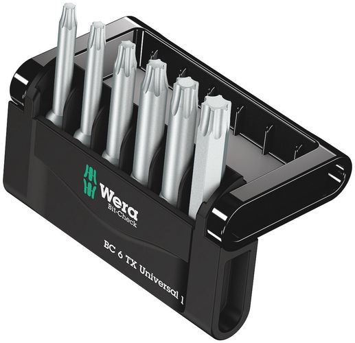 Bit-Check 6 TX Universal 1, 1 x TX 10x50; 1 x TX 15x50; 1 x TX 20x50; 1 x TX 25x50; 1 x TX 30x50; 1 x TX 40x50, Wera 05056472001
