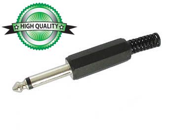 6.35mm MALE JACK CONNECTOR - PLASTIC BLACK MONO CA019 5410329220686; 5410329486648