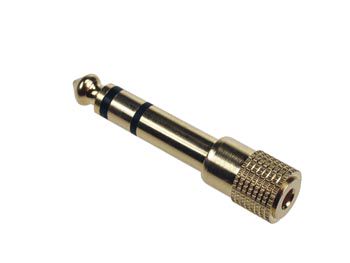 FEMALE 3.5mm STEREO JACK TO MALE 6.35mm STEREO JACK - GOLD CAA30 5410329297671; 5410329297688