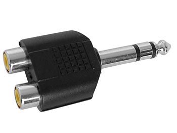 DUAL RCA FEMALE TO MALE 6.35mm STEREO JACK CAA35 5410329283827; 5410329223670
