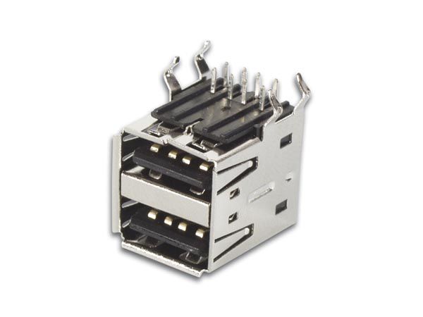 USB A FEMALE, DOUBLE CONNECTOR 90░, PCB MOUNTING CC090 5410329235932; 5410329320942