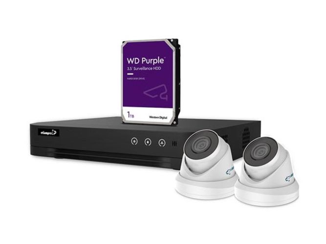 IP SECURITY CAMERA SET - 4 CHANNEL NVR - 2 x WHITE IP DOME CAMERA - 1 TB HD - CABLES CCTVPROM20W