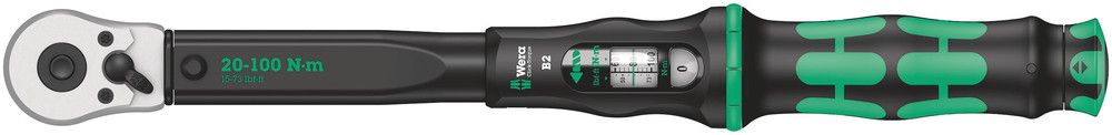 Click-Torque B 2 torque wrench with reversible ratchet, 20-100 Nm, 3/8"x20-100, Wera 05075611001