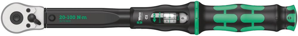 Click-Torque C 2 torque wrench with reversible ratchet, 20-100 Nm, 1/2"x20-100, Wera 05075621001