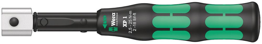 Click-Torque XP 1 pre-set adjustable torque wrench for insert tools, 2.5-25 Nm, 2.5 Nm, 9x12x2.5x2.5-25, Wera 05075670010