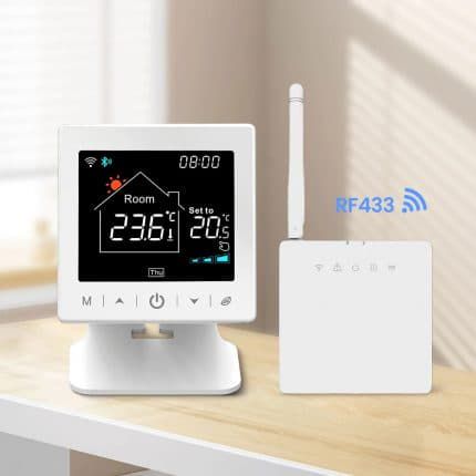 Smart, portable thermostat for boiler or thermo valves, Wi-fi TUYA + RF WT-298-WIFI-RF