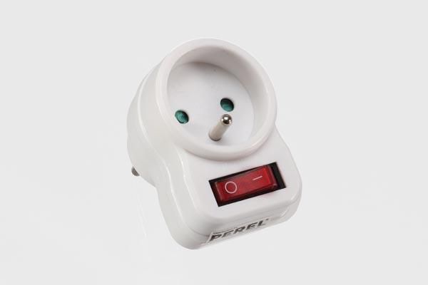 ADAPTOR WITH ON/OFF SWITCH - 1 SOCKET - FRENCH SOCKET EB1SWNN 5410329690977; 5410329697532