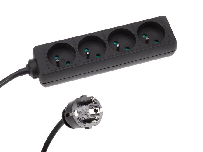 4-WAY SOCKET-OUTLET WITH SHRINK TUBE - 3G1.5 - 5 m - PIN EARTH EB4STBHQ-5 5410329713850