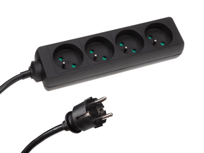 4-WAY SOCKET-OUTLET WITH SHRINK TUBE - 3G1.5 - 1.5 m - FRENCH SOCKET EB4STBNHQ
