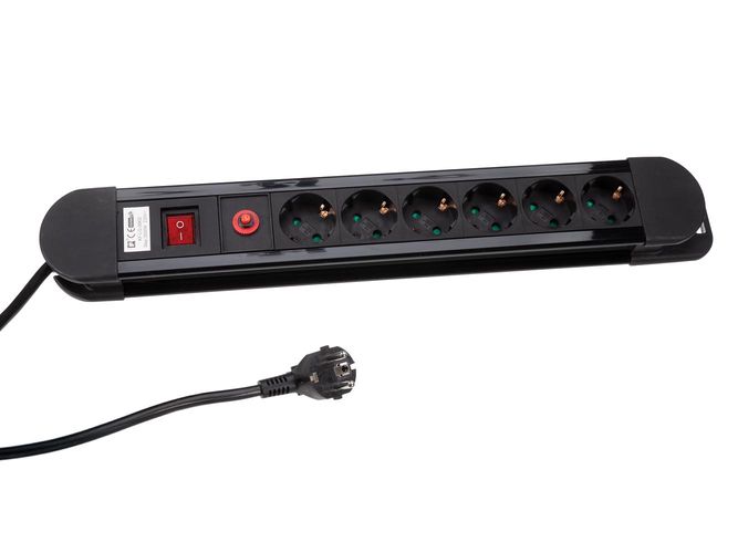 6-WAY SOCKET-OUTLET WITH OVERLOAD PROTECTION - 1.5 m CABLE - SCHUKO EBP06NN-G 5410329722838
