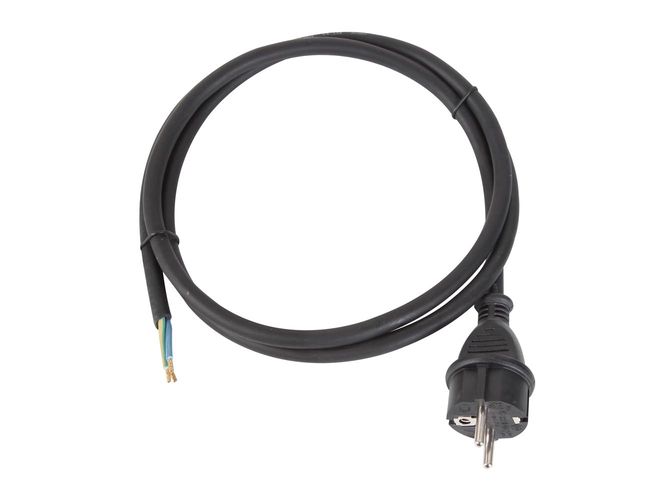 POWER CORD - RUBBER - 1.5 m - 3G1.5 - CEE 7/7 PLUG TO OPEN END EPC015R15 5410329445577
