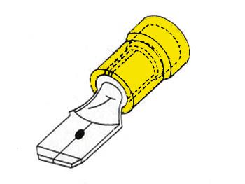 MALE CONNECTOR 6.4mm YELLOW FYM 5410329294960; 5410329483432; 5410329504632