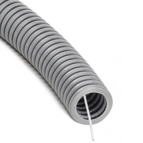 Corrugated pipe with wire 20mm (halogen-free, gray, 100m, 750 N/5 cm, D20) GLOB-EL GL200W GL200W