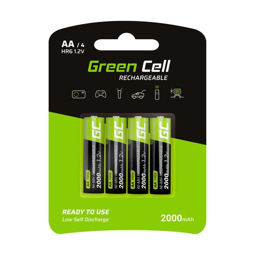Green Cell Rechargeable Batteries 4x AA HR6 2000 mAh GR02 5903317225829