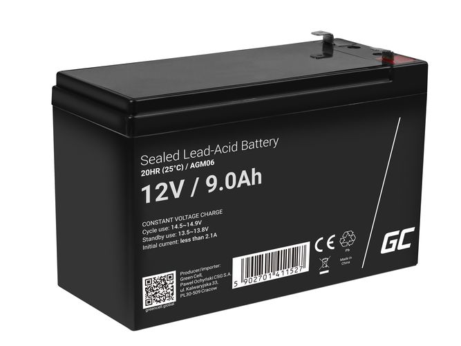 Green Cell AGM VRLA 12V 9Ah maintenance-free battery for UPS units AGM06 5902701411527