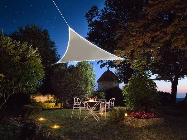 SHADE SAIL WITH BUILT-IN LED BORDER - TRIANGLE - 3.6 x 3.6 x 3.6 m - TAUPE GSST36MLEDSP 5410329705220; 5410329734510