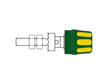 4mm SOCKET WITH CLAW EDGE / YELLOW + GREEN (PK 10A) HM2480A 4002044169688