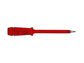 INSULATED TEST PROBE 4mm WITH SLENDER STAINLESS STEEL TIP / RED (PR▄F 2) HM5410 5410329271640; 4002044166243
