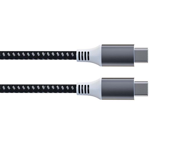 USB cable - USB 2.0 C to C 60W, 480Mbps, magnetic, nickel plated, cotton braided cable - 1 meter HQMUSB210