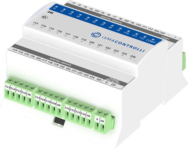 Išplėtimo modulis iSMA-B-24I, 24 skaitmeniniai įėjimai, Modbus RTU/ASCII, BACnet MSTP,  24V AC/DC iSMA-B-24I