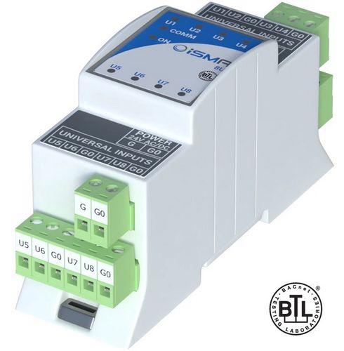 Išplėtimo modulis iSMA-B-8U, 8 universalūs įėjimai, Modbus RTU/ASCII, BACnet MSTP iSMA-B-8U