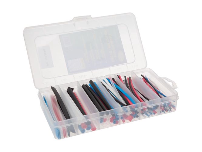 Heat-shrinkable tube kit - multicolour - 10 cm - 170 pcs - in storage box K/STMC2 5410329410506; 5410329534561