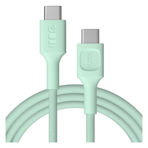 USB-C cable 2m 100W Greencell PowerStream Fast Charging PD Mint Green KABGC100PS200MG 5904326376151