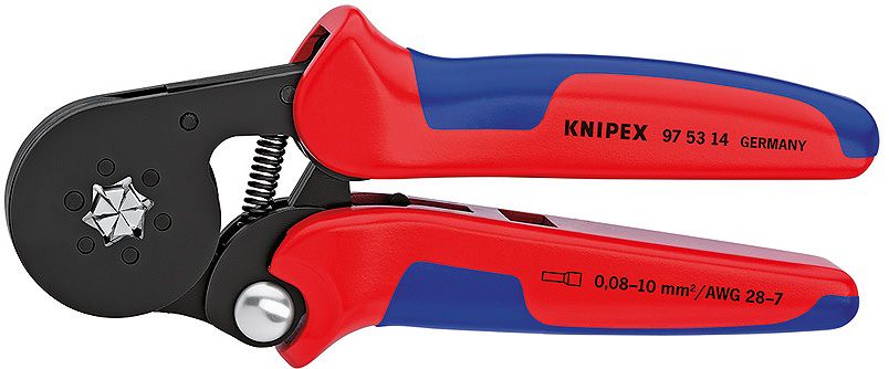 Profesionalios užspaudimo replės 0.08-16mm² arba 2x10mm² antgaliams, 97 53 14 KNIPEX KNIP/975314 4003773041474