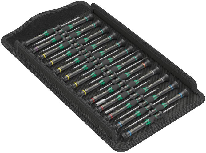Kraftform Micro Big Pack 1 screwdriver set for electronic applications, 1 x PH 000x40; 1 x PH 00x40; 1 x PH 0x40; 1 x TX 5x40; 1 x TX 6x40; 1 x TX 5x40; 1 x TX 6x40; 1 x TX 7x60; 1 x TX 8x60; 1 x TX 10x60; 1 x 1 IPRx40; 1 x 0.9x40; 1 x 1.3x40; 1 x 1.5x60; 05134000001
