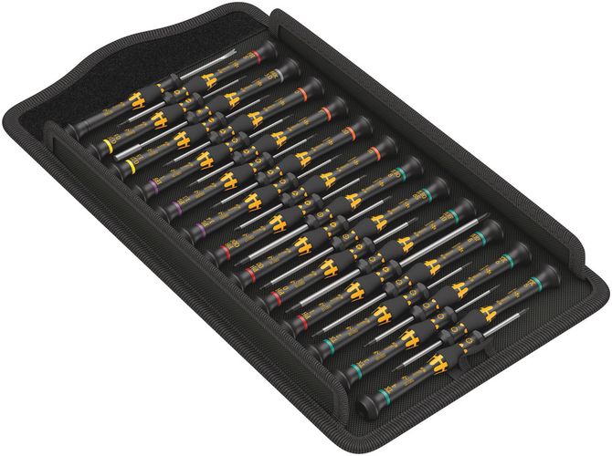 Kraftform Micro ESD Big Pack 1 Screwdriver set for electronic applications, 1 x PH 000x40; 1 x PH 00x40; 1 x PH 0x40; 1 x PH 1x80; 1 x # 01x40; 1 x TX 8x60; 1 x TX 10x60; 1 x TX 2x40; 1 x TX 3x40; 1 x TX 4x40; 1 x TX 5x40; 1 x TX 6x40; 1 x TX 6 BOx60; 1 x 05134019001