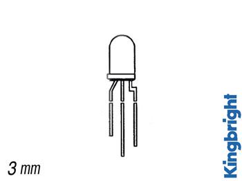 5mm BICOLOURED LED LAMP RED/GREEN WHITE DIFFUSED L-59EGW