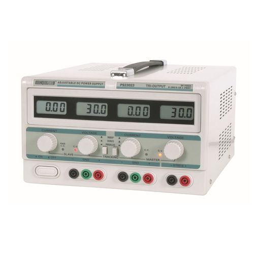 DUAL DC LAB POWER SUPPLY 2x 0-30 VDC / 0-3 A + 5 VDC fixed / 3 A MAX WITH 4 LCD DISPLAYS LABPS23023 5410329595258; 5410329595258