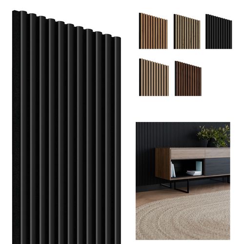 Perel Acoustic wallpanel Black-Black, 1250 x 300mm, 11 lamella 10 x 20mm, felt 8mm (4pcs) M-Z80792 5410329762100; 5410329762100
