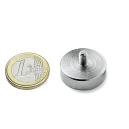 Pot Magnet with Threaded Stud M5 Ø25x8mm N42 NdFeB MAG/THREAD/25 7640155432627