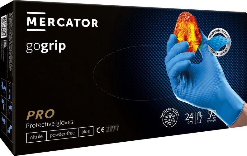 Nitrile gloves GoGrip blue size XL, 50 pcs, MERCATOR MER20317 8859185203179