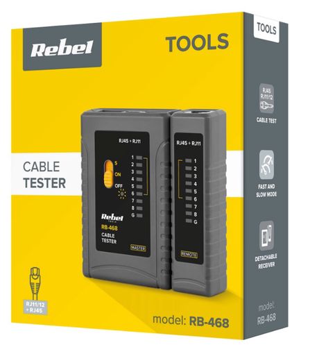 Тестер кабелей RJ11 / RJ45 - Rebel RB-468 RB-468