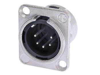 NEUTRIK - XLR MOUNTING CONNECTOR, 5-PIN MALE, SILVER PLATED, NICKEL, D-SIZE NC5MD-LX 5410329358198