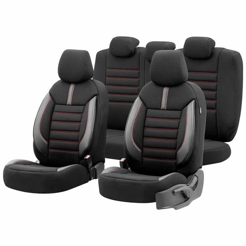 Car seat covers set OTOM LIMITED 101 BLACK/RED 3-ZIP, OTOM 8681892740476