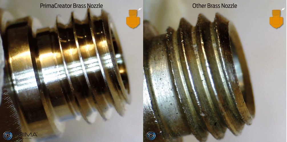 3D spausdintuvo purkštukų komplektas 4vnt 0.2mm 0.4mm 0.6mm 0.8mm MK8 bornziniai Prima Creator PC-NMP-2468B-MK8 7340002111254