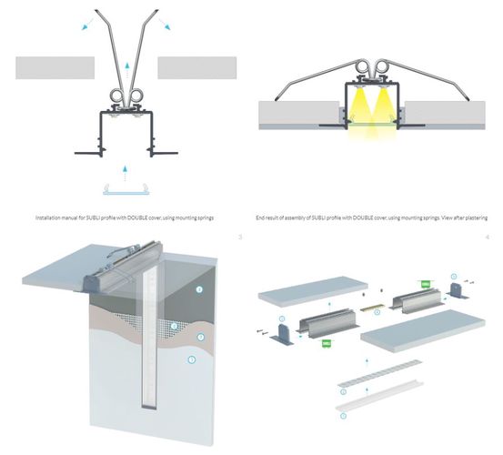 Profilis aliuminis anoduotas LED juostoms įleidžiamas, priglaistomas, SUBLI, 2.02m LUMINES PROF-SUBLI-2Ms 5902973366662