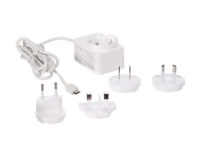 UNIVERSAL CHARGER WITH MICRO-USB CONNECTOR - 5 VDC - 2.5 A with 4 travel plugs PSS6EUSB38WT 5410329711849