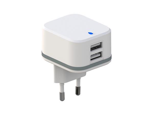COMPACT CHARGER WITH DUAL USB OUTPUT 5 V - 4.8 A max. - 24 W max. - White PSS6EUSB40W 5410329711665