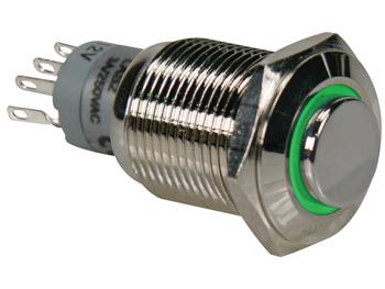 HIGH ROUND METAL SWITCH SPDT 1NO 1NC - GREEN RING R1710G 5410329380748; 5410329491178; 5410329529260
