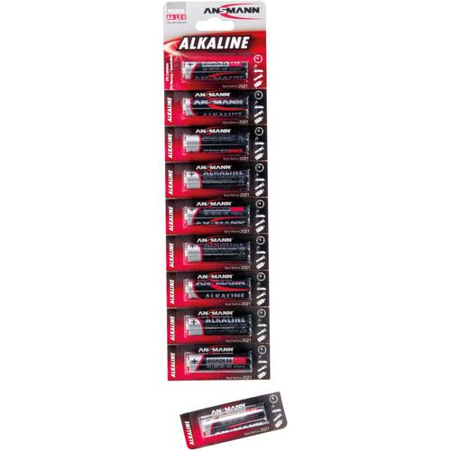 Šarminė baterija LR6 (AA) 1.5V 2800mAh ANSMANN Plėšoma pakuotė, 1vnt iš 10vnt pakuotės LR6A/ANS-1/10 4013674033249