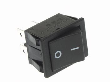 POWER ROCKER SWITCH 10A-250V DPST ON-OFF - BLACK I/O CAP R905A 5410329269586